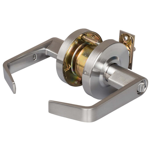 Image Of Commercial Door Lever Set Keyed / Entry Function -  UL Fire Rated -  ANSI 2 -  Vigilant Collection - Satin Chrome Finish - Harney Hardware
