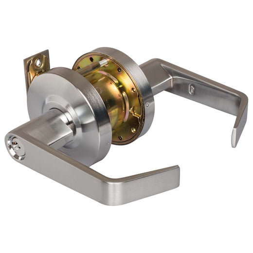 Image Of Commercial Door Lever Set Classroom / Keyed Function -  UL Fire Rated -  ANSI 2 -  Vigilant Collection - Satin Chrome Finish - Harney Hardware
