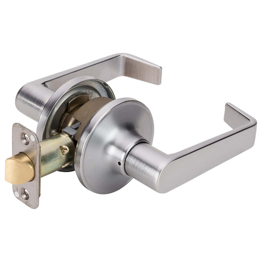 Image Of Commercial Door Lever Set Closet / Hall / Passage Function -  UL Fire Rated -  ANSI 2 -  Atlas Collection - Satin Chrome Finish - Harney Hardware