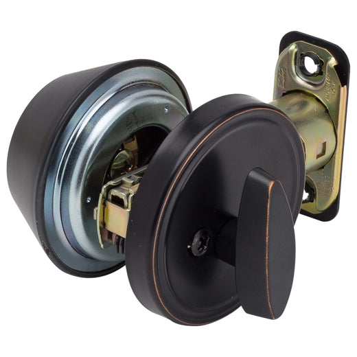 Image Of Commercial Deadbolt Single Cylinder -  UL Fire Rated -  ANSI 2 -  Atlas Collection - Venetian Bronze Finish - Harney Hardware
