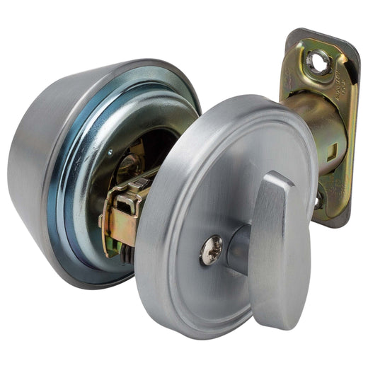 Image Of Commercial Deadbolt Single Cylinder -  UL Fire Rated -  ANSI 2 -  Atlas Collection - Satin Chrome Finish - Harney Hardware