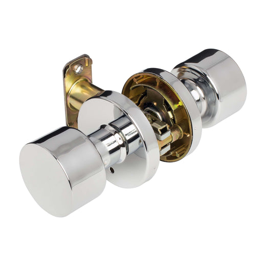 Image Of Door Knob Set Bed / Bath / Privacy Function Contemporary Style Brooklyn Collection - Chrome Finish - Harney Hardware