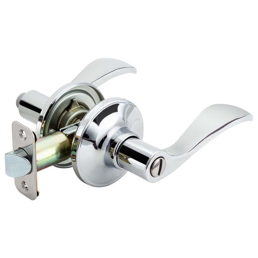 Image Of Door Lever Set Bed / Bath / Privacy Function Dakota Collection - Chrome Finish - Harney Hardware