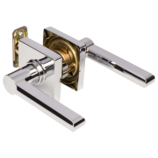 Image Of Door Lever Set Closet / Hall / Passage Function Contemporary Style Harper Collection - Chrome Finish - Harney Hardware