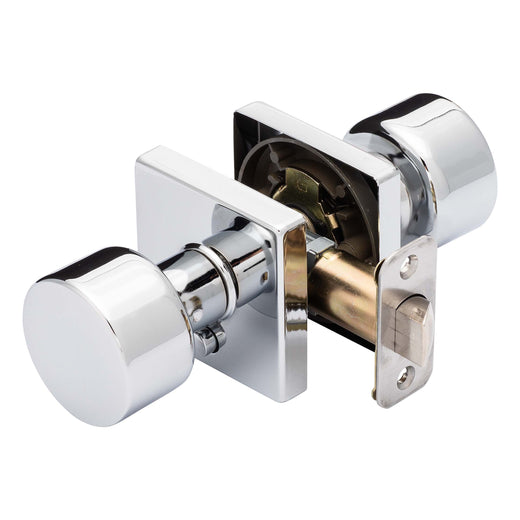 Image Of Door Knob Set Bed / Bath / Privacy Function Contemporary Style Oaklyn Collection - Chrome Finish - Harney Hardware