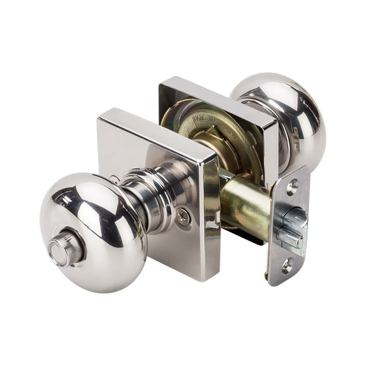 Image Of Door Knob Set Keyed / Entry Function Contemporary Style Kendall Collection - Chrome Finish - Harney Hardware