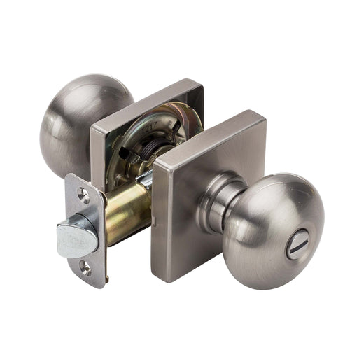 Image Of Door Knob Set Bed / Bath / Privacy Function Contemporary Style Kendall Collection - Satin Nickel Finish - Harney Hardware