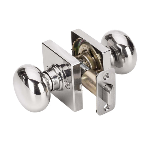Image Of Door Knob Set Closet / Hall / Passage Function Contemporary Style Kendall Collection - Chrome Finish - Harney Hardware