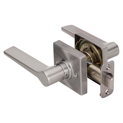 Image Of Door Lever Set Closet / Hall / Passage Function Contemporary Style Palm Collection - Satin Nickel Finish - Harney Hardware