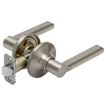 Image Of Door Lever Set Closet / Hall / Passage Function Contemporary Style Fallon Collection - Satin Nickel Finish - Harney Hardware