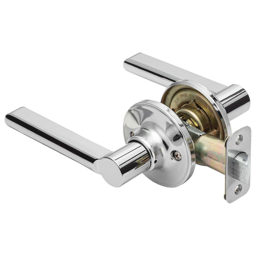 Image Of Door Lever Set Closet / Hall / Passage Function Contemporary Style Fallon Collection - Chrome Finish - Harney Hardware