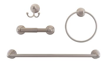 Image Of Austin Satin Nickel Bathroom Hardware Set - Satin Nickel Finish - Harney Hardware