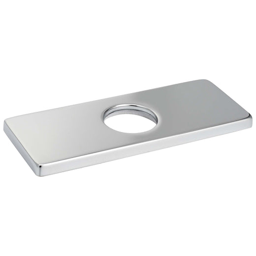 Image Of Bathroom Faucet Installation Deckplate -  Square Ends -  Stainless Steel -  6 1/8 In. Wide - Polished Stainless Steel Finish - Harney Hardware