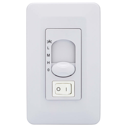 Image Of Ceiling Fan Wall Control Switch -  On / Off -  Light Dimmer And Fan Speed Control - White Finish - Harney Hardware