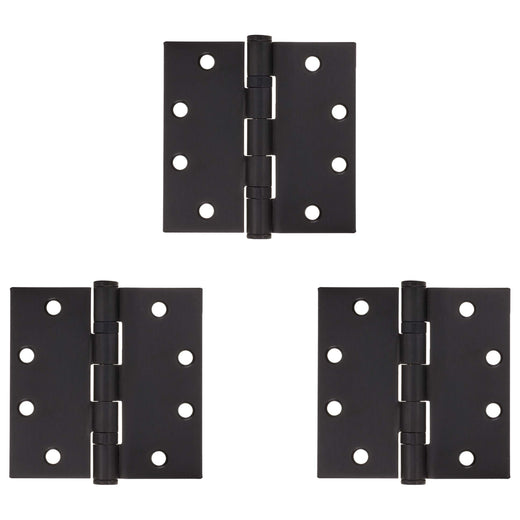 Image Of Commercial Door Hinges -  Ball Bearing -  4 1/2 In. X 4 1/2 In. -  3 Pack - Oil Rubbed Bronze Finish - Harney Hardware